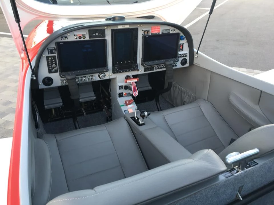 Instrument panel inside a training aircraft cockpit